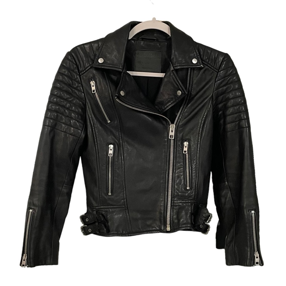 All saints Moro all soft black leather jacket